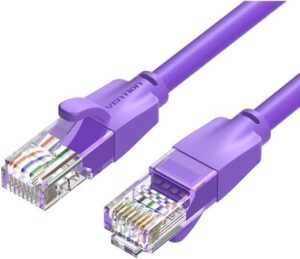 Vention Cat 6 UTP Patch Round Cable, 1000Mbps High Speed, 250MHz Stable Bandwidth, Suitable for Laptop / Projector / Computer, 1 Meter Length, Purple | IBEVF