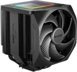 be quiet! Dark Rock Elite Air CPU Cooler, 2X Silent Wings 135mm PWM Fans, Speed Switch with 2 Modes, High-Performance Heat Pipes, Front Fan Rail System, Enhanced RAM Compatibility Black | BK037