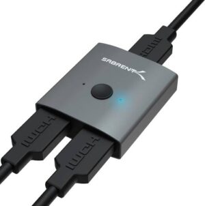 Sabrent USB 2.0 Sharing Switch for Multiple Computers and Peripherals LED Device Indicators (USB-SW20) 4K Dual HDMI Switch (DA-HSW2)