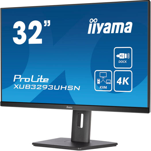 iiyama ProLite XUB3293UHSN-B5 Monitor, 32" 4K UHD IPS Display, 60Hz Refresh Rate, 4ms (GtG) Response Time, 1.07b Color Support, KVM Switch, 2x 3W Speakers, Black | XUB3293UHSN-B5 - Image 3