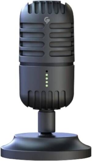 Porodo Professional Studio Condenser Microphone for Vlogging and Gaming, Compatible with Mac, Windows & Smartphones with Rotating Angle, Touch Mute, Cardioid, Variable Gain, USB-C Port and 3.5mm Jack,