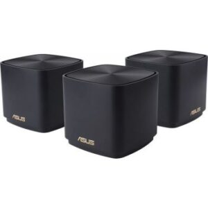 ASUS ZenWifi XD4 AX1800 Mini Wireless Router, Tri-band WiFi 6, 2.4/5 GHz, 2x Gigabit LAN, Black (Pack of 3) | 90IG05N0-MO3R10