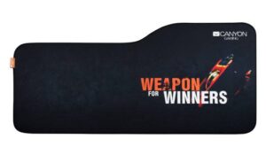 Canyon Extra Large Gaming Mouse Pad, Anti Slip Natural Base, Jacquard, Anti Fray Stitched Edges, 930x350x430mm Size, Black | CND-CMP10