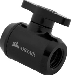 Corsair Hydro X Series XF Ball Valve, Standard G1/4" Bspp Threads, Black | CX-9055019-WW