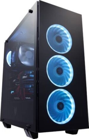 FSP CMT510 Full ATX Case, 4x120mm Fans Preinstalled, Glass Front and Side Panel, RGB, - Black | CMT510