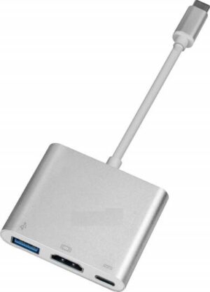 Haysenser Type C to HDMI 3 in 1 Adapter (HDMI + USB 3.0 + Type C)