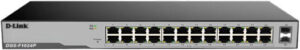 D-Link 24-Port 10/100/1000 Mbps Unmanaged PoE Switch with 2 SFP Ports, 52 Gbps Switching Capacity, LED Power Indicator, 250 Watts, Gray | DGS-F1024P