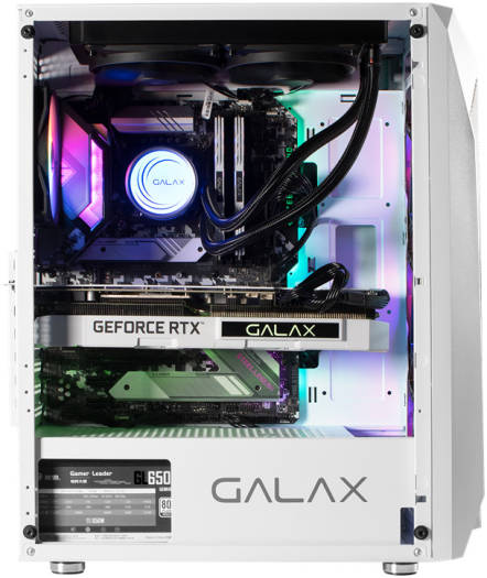 Galax Revolution-05 Mesh RGB Mid Tower ATX PC Case, Tempered Glass Panel & Mesh Front Panel, High Air Flow, Fits Up to 8* 120mm Fans & 280mm Radiators, USB 3.0 / 2.0, Mic, White | CGG5ANWA4B0 - Image 3