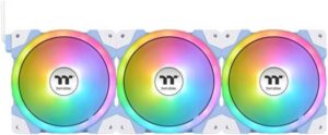 Thermaltake Swafan EX12 aRGB Sync PC Cooling TT Premium Edition Fan, 120mm Fans, 500 - 2000 RPM, 57.11 CFM Standard & 56.26 Reverse Fan Blade, Pack of 3, Hydrangea Blue | CL-F183-PL12BU-A