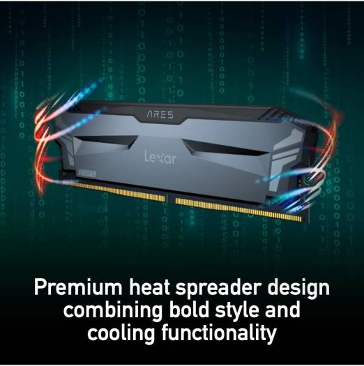 Lexar Ares 32GB (16GBx2) DDR5 OC Desktop Memory Kit with Heatsink, 5200MHz Clocking Speed, 1.2 Memory Voltage, CL32 Latency, Supports Intel XMP 3.0, 288-Pin, Black | LD5CU016G-R5200GD2A - Image 11