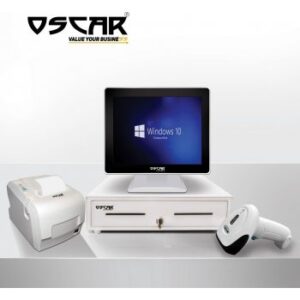 OSCAR Point of Sale Core i5 4th Gen 1.6 GHz/ 4GB RAM, 128 SSD, 15" Touchscreen POS Terminal + Thermal Receipt Printer 80mm - Shiny White | MBUOSC60700NW