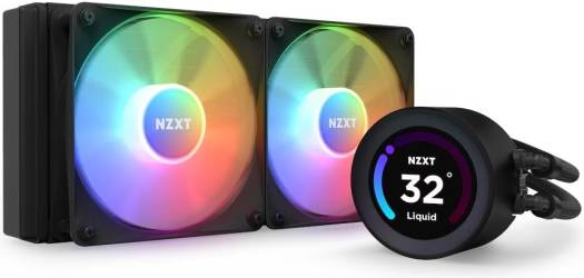 NZXT Kraken Elite 240 RGB (2023) AIO Liquid Cooler, LCD Display & RGB Fans, 240mm Radiator, Copper Water Block, 2x 120mm F120 RGB Fans, 1500RPM Fan Speed, 52.44CFM Airflow, Black | RL-KR24E-B1