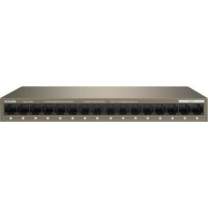 Tenda 16-Port Gigabit Ethernet Switch, Lightning Protection, 32Gbps Capacity, 2Mb Buffer, Mini Steel Shell, VLAN, <12W Power | TEG1016M