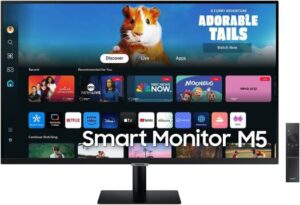 Samsung M5 M50D Smart Monitor, 32" FHD VA Display, 60Hz Refresh Rate, 4ms (GtG) Response Time, Wi-Fi & Bluetooth Connectivity, Built-In Speakers, HDR10, 1B Color Support, Black | LS32DM500EMXUE