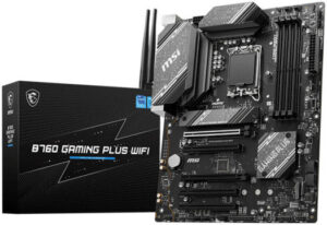 MSI B760 Gaming Plus WIFI DDR5 ATX Motherboard, LGA 1700 Socket, Intel B760 Chipset, Dual-Channel Mode, Intel Wi-Fi 6E, 5x PCI-E x16 Slot, 2x M.2 Storage | 911-7D98-012 - 911-7D98-019