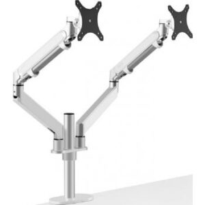 Upergo OL-2Z Aluminum Gas Spring Dual Monitor Arm, For Gaming And Office Use, For Up To 32", Each Arm Up To 8 Kg, Silver | 778881