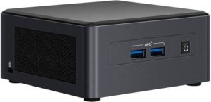 Intel Nuc 11 Pro Tiger Tall Barebone PC, EU Cord, 11th Gen i7 Processor, Irix Xe Graphics, Dual M.2 Slot, 2.5" SATA Slot, HDMI, Thunderbolt, 4 Cores, 8 Threads, 4.70 GHz, Black | BNUC11TNHI70002