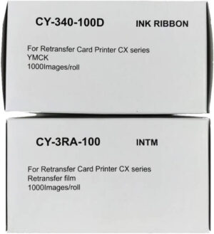 DNP Ribbon Set for CX-D80H Retransfer Printer, Re-transfer YMCK Colour Ribbon (1000 Images), Re-transfer Film (1000 images) | CY-340-100D / CY-3RA-100