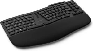 Kensington Pro Fit Ergo KB675 EQ TKL Keyboard, QWERTY, 2.4GHz Bluetooth, Wireless, Rechargeable, Compatible with Windows and macOS, Video Conferencing Keys, RGB Indicators, Black | K75491UK