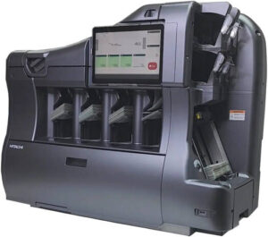 Hitachi MS-4200 4+2 Fitness Sorter, 1,200 Notes Hopper Capacity, 500 Notes with 4 Stackers Capacity, 1,200 Banknotes/Min Counting Speed, Full Line UV Sensor, Black | MS-4200