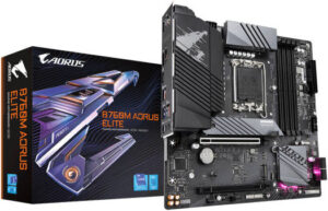 GIGABYTE B760M AORUS ELITE Motherboard, Intel B760 Chipset, 4x DDR5 DIMM, 192 GB Max Memory, 2.5GbE LAN, 1x PCI Express x16, 4x SATA 6Gb/s, 1x HDMI & DP, 1x USB Type-C/3.2 | B760M AORUS ELITE