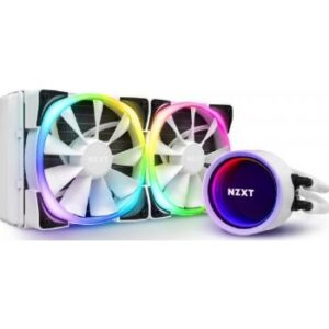 Nzxt Kraken X53, All-In-One CPU Cooler with RGB Lighting, Intel/AMD, 240mm, 2x120mm RGB PWM Fans, CAM Control, RGB White | RL-KRX53-RW