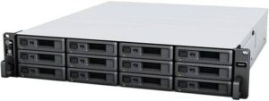 Synology RackStation RS2423+ 12-Bay NAS Enclosure, AMD Ryzen V1780B CPU, 8GB DDR4 RAM, 12x 3.5" / 2.5" SATA Drive Bays, Synology DSM OS PCIe 3.0 x8/x4, 10GbE/2x 1GbE 2x USB-A 3.2 | RS2423+