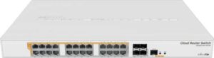 Mikrotik 24-Port GbE Router/Switch w/ 4x 10G SFP+, Dual Boot, PoE, 500W | CRS328-24P-4S+RM