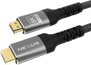 Nexus HDMI to HDMI Cable, 48Gbps Ultra High-Speed Transmission, Supports Up to 8K@60Hz, Nickel Plated Connector, Nylon Braided Cord, 5m Cable Length, Black | HD001-5m