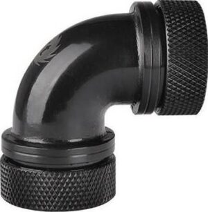 Thermaltake Pacific PETG Tube 90-Degree Dual Compression 16mm OD - Black | CL-W099-CA00BL-A