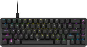 Corsair K65 PRO MINI RGB 65% Optical-Mechanical Wired Gaming Keyboard, CORSAIR OPX Optical Switches, 8000Hz Hyper-Polling Rate, Aluminum Frame, English (NA) Layout, Black | CH-91A401A-NA