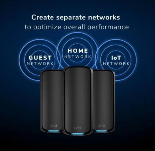 NETGEAR Orbi 970 Series Quad-band WiFi 7 Mesh, BE27000 Speed, Up to 6GHz Band, Up to 11,530 Mbps, 12 High-Performance Internal Antennas, Pack of 3, Black | RBE973SB - Image 9