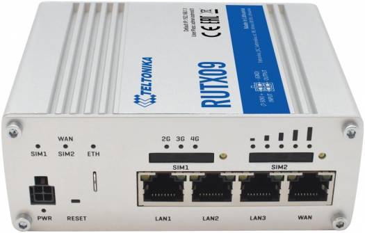 Teltonika RUTX09 LTE Cat6 Industrial Cellular Router, 300Mbps Speeds, Dual-SIM Auto Failover, 4 Gigabit Ethernet Ports, GNS, Secure VPN | RUTX09 - Image 3