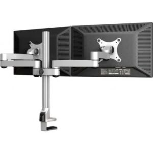 Skill tech Adjustable Double Twin Monitor Desk Mount Bracket stand Arm for 10"-30" LCD LED Screens, Max VESA 100x100mm up to 8kg(17.6lbs) Weight Capacity (Dual Long Arm)