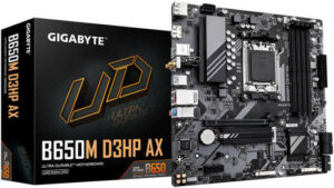 GIGABYTE B650M D3HP AX Micro ATX AM5 Motherboard, AMD B650 Chipset, 4x DDR5 DIMM Slots, Up to 256GB Max Memory, 1x PCIe 4.0 x16 Slot, 2x M.2 Slots | B650M-D3HP-AX