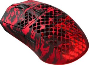 SteelSeries Aerox 3 Wireless FaZe Clan Edition Wireless Mouse, Next-Gen Golden Micro IP54 Switches, 40G Acceleration, 18000 CPI Increments, 1ms Polling Rate, 6 Buttons, Black / Red | 62609