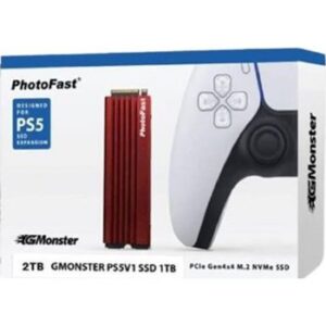 Photofast GMonster PS5V1SE 2 TB SSD, Up To 5600 Mb/s Speed, M.2 Nvme With Heatsink, For Playstation 5, Red / Black | PS5A010075