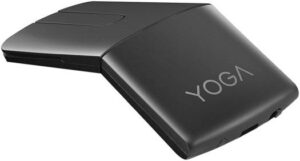 Lenovo Yoga Computer Mouse with Laser Presenter, Bluetooth & Wireless 2.4Ghz Connectivity, Red Optical Sensor, Up to 1600 DPI Resolution, USB-C to USB-A Charging Cable, Shadow Black | GY51B37795