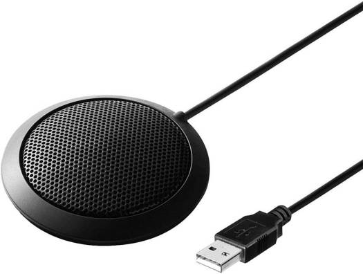 Stereo Microphone Omnidirectional Condenser Mic USB Connector, 360° Omni Direction, 3m Sound Pick Up Distance, Effective Transmission, For Online Meeting, Business Conference, Black | V3191