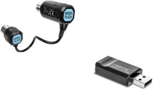 Nektar Technology WIDIFLEX Wireless Bluetooth MIDI Adapter, Converts 5-Pin MIDI In/Out to BT, High-Speed, Long-Range Bluetooth 5, Separated In/Out Connector Design, Powered via MIDI, Black | WIDIFLEX