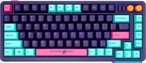Varmilo Shurikey Saizo 003 75% Wired/Wireless Mechanical Gaming Keyboard, EC V2 Ivy Switches, Double Shot Keycaps, 4400mAh Battery Capacity, English (US) Layout, Purple | S03A003B003C1D01E009