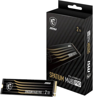 MSI Spatium M480 Pro PCIe Gen4x4 M.2 2280 Internal SSD, 2TB Capacity, Up To 7400 MB/s Sequential Read & 7000 MB/s Sequential Write Speed, 1400 TBW, 3D NAND | S78-440Q600-P83