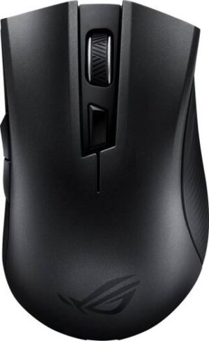 ASUS ROG Strix Carry Ergonomic Optical Gaming Mouse, Dual 2.4GHz/BT Wireless Connectivity, 7200 DPI Sensor, 300+ Battery Life,  5 Prog Buttons, Gun-metal Grey | 90MP01B0-B0UA00