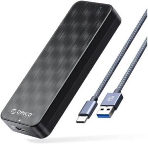 Orico HM2C3 M.2 SSD Enclosure, Compatible With M.2 NGFF SATA, Tool Free Installation, 6Gbps Transmission Rate, B&M Key Input, Type-C Output, Supports Windows/Android, Black | HM2C3-BK-BP-A