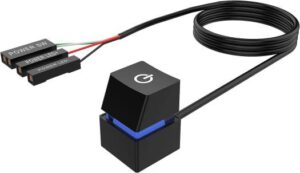 Generic Desktop Computer Power Switch, Mechanical Shaft Key Switch, Colorful Gradient Light Effect, 2m Cable Length, Black | B09ZNTCJNC