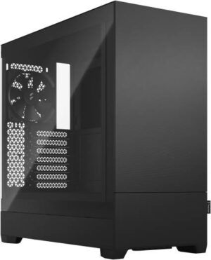 Fractal Design Pop Silent Mid-Tower PC Case, TG Clear Tint Tempered Glass Panel, Up to 280mm Radiator & 3x 120mm Fan Support, Hidden Compartment, USB-C /I/O Panel, Black | FD-C-POS1A-02