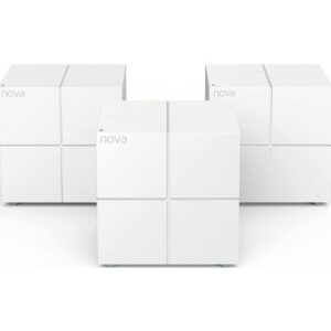 Tenda Nova MW6 WiFi Mesh AC1200 Gigabit Dual Band Router, 1200 Megabits Per Second, Covers Home up to 6,000 Sq Ft, 3W Antenna Gain, Auto-Turbo Backhaul, Work w/ Alexa, White, Pack of 3 | Nova MW6-3