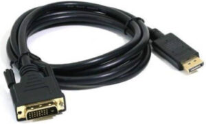 Display Port DP To DVI-D Dual Link Cable, Up To 10.8Gpbs Cable Length, Two-Way Display Connectivity, 24 1Pin Male Gold Connection, 0.5 Meter Length, Black | DP To DVI-D