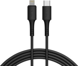 MiLi USB-C to Lightning Cable Apple Certified MFi Fast Charging [3A/30W] Long Lasting - All iOS Devices [iPhone / iPad / iPod] - PVC Jacket - 1M/3ft - Black | HI-L70-BLK