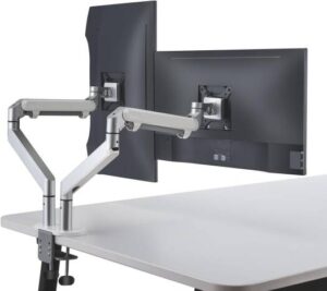 Single Gas Spring LCD Arm Desk VESA Bracket & Monitor Arm Stand for 13"-32" Screens Tilt up 90 /down 85, Swivel left/right 180, 360 Rotation, Single Arm, Dual Arms